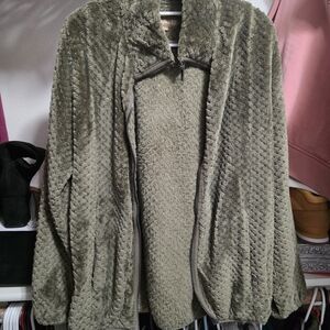 Women's Olive Green Textured Jacket